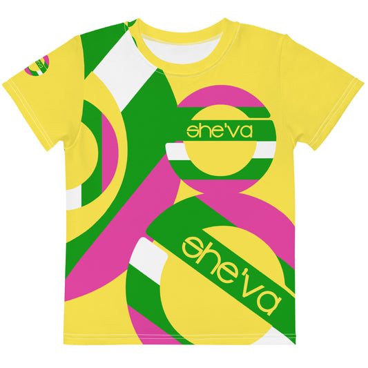 She'va Kids crew neck t-shirt yel/gre