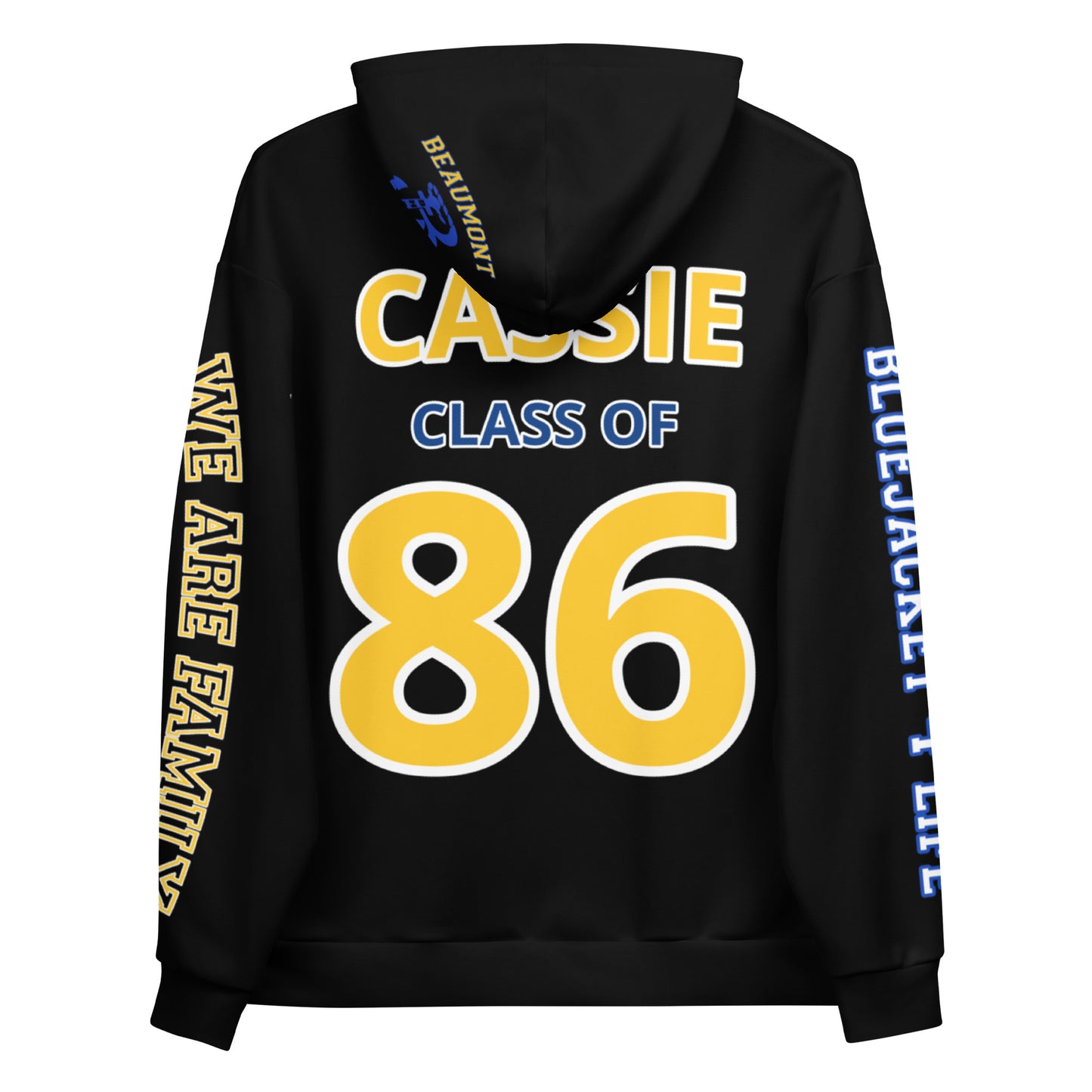 B.H.S. LADY BLUEJACKET Hoodie (INCLUDES NAME AND GRAD YEAR) BLACK