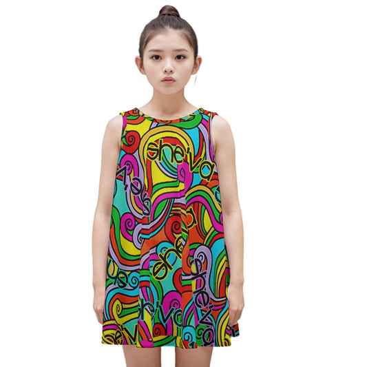 She'va Kid's Sleeveless Flare Dress | 180GSM Cotton (col)