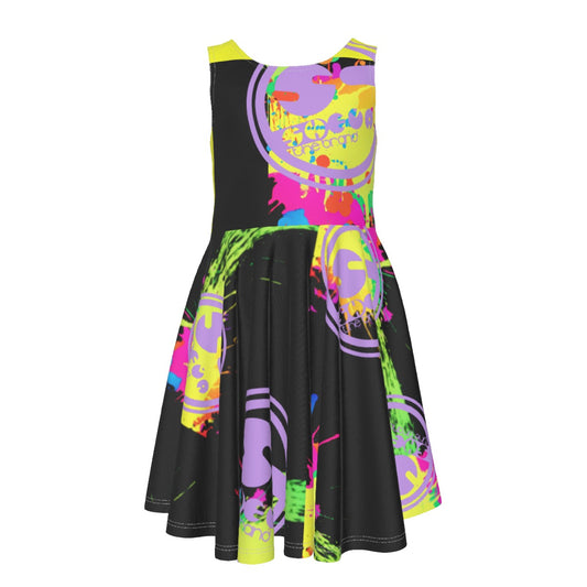 She'va Girl's Sleeveless Vest Dress (Lav/burst )