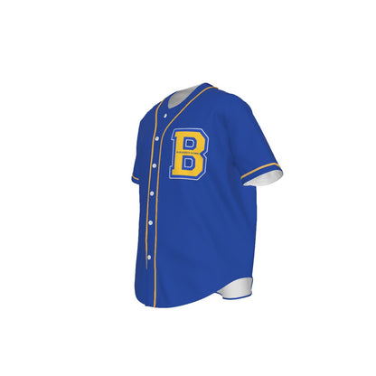 BHS PRIDE Simple Men's Short Sleeve Baseball Jersey BLUE