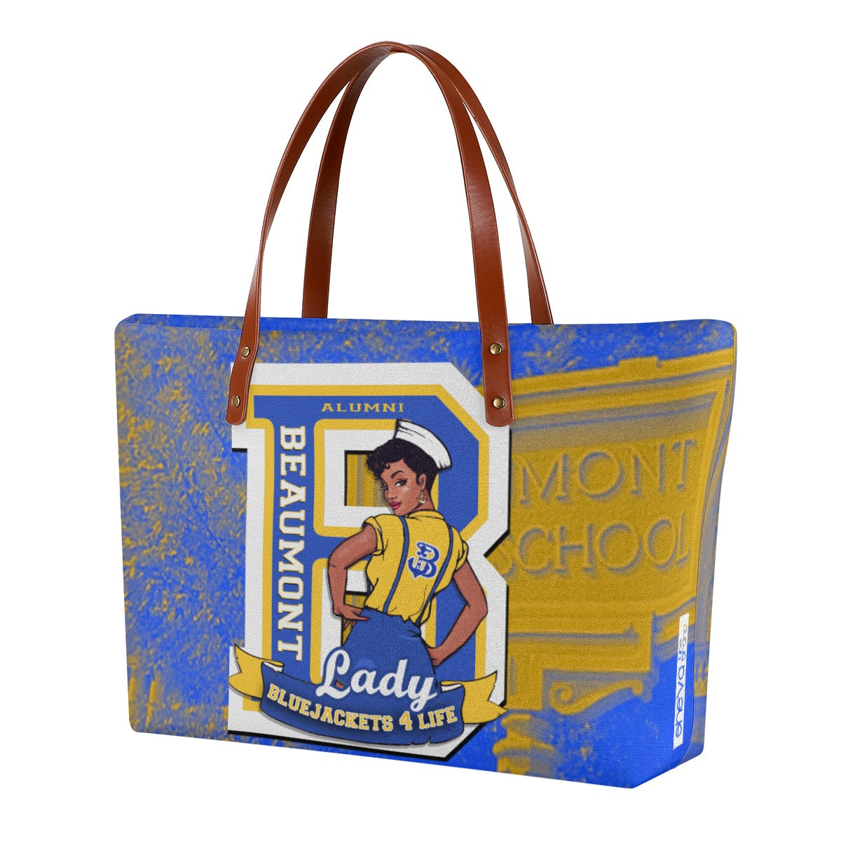 B.H.S. PRIDE Women's Tote Bag | Diving Cloth BLUE/GOLD