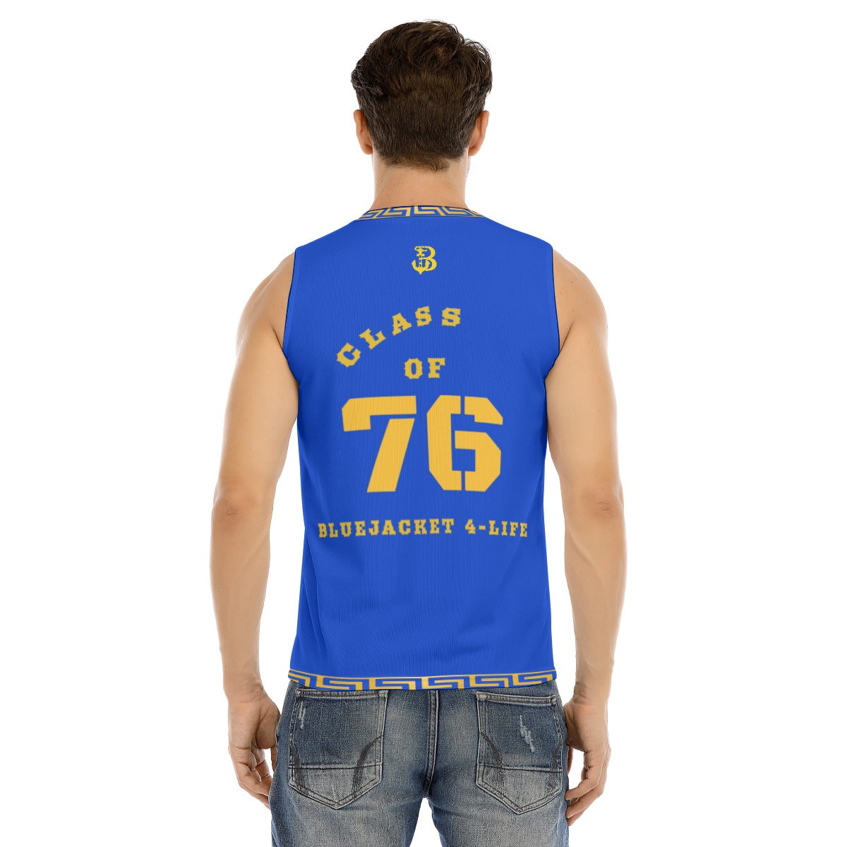 O.G. RETRO Men's V-neck Tank Top/ BLUE  * YOU CAN PERSONALIZE ME *