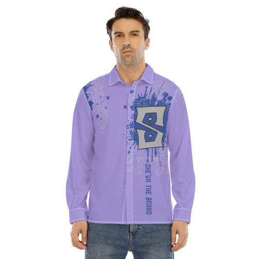 She'va Men's Long Sleeve Stand-Up Guy Shirt  ( Inked-SPur/Blu)