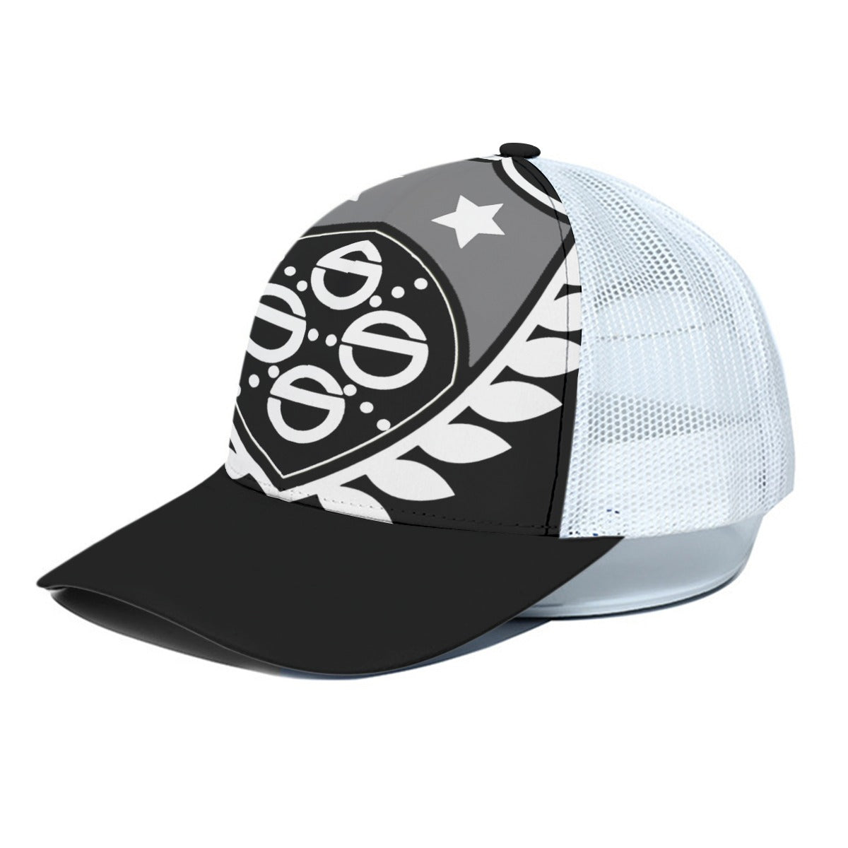 She'va Crest White Half-mesh Peaked Cap  (bla/whi)