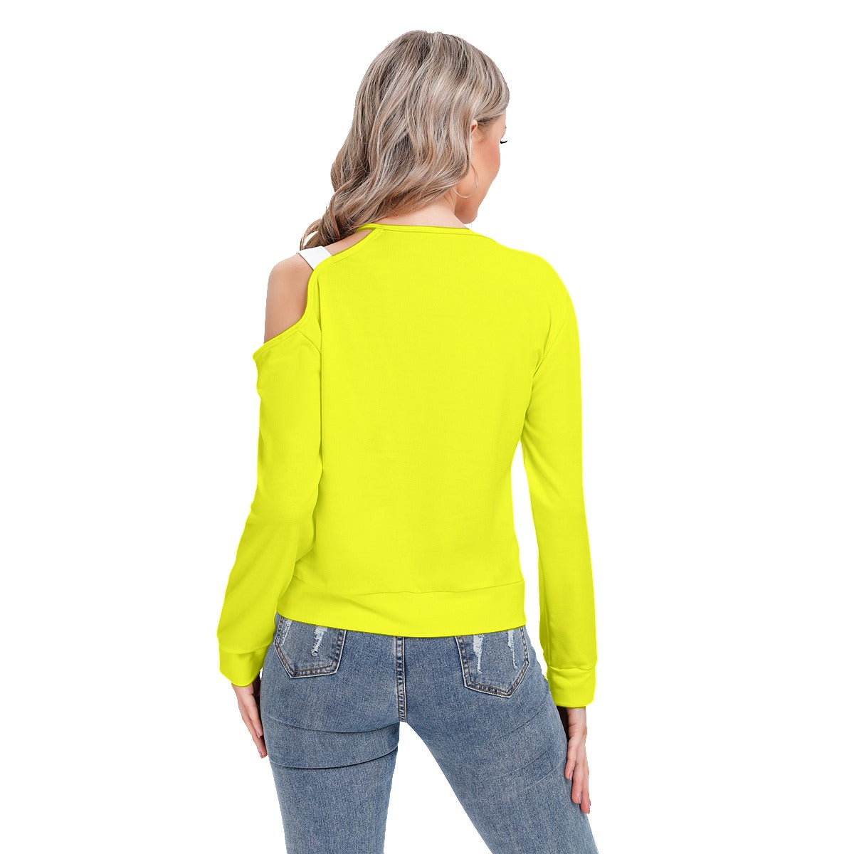 She'va Women's One-shoulder Cut O-neck Sweatshirt (Gina)