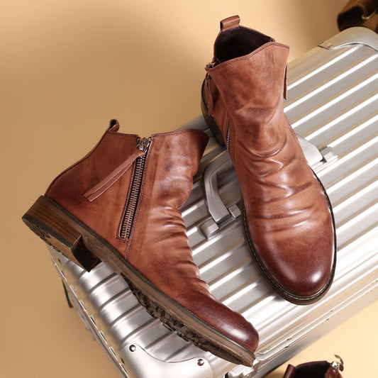 Men's Retro Leather Non-Slip Ankle Boots (4 Colors)