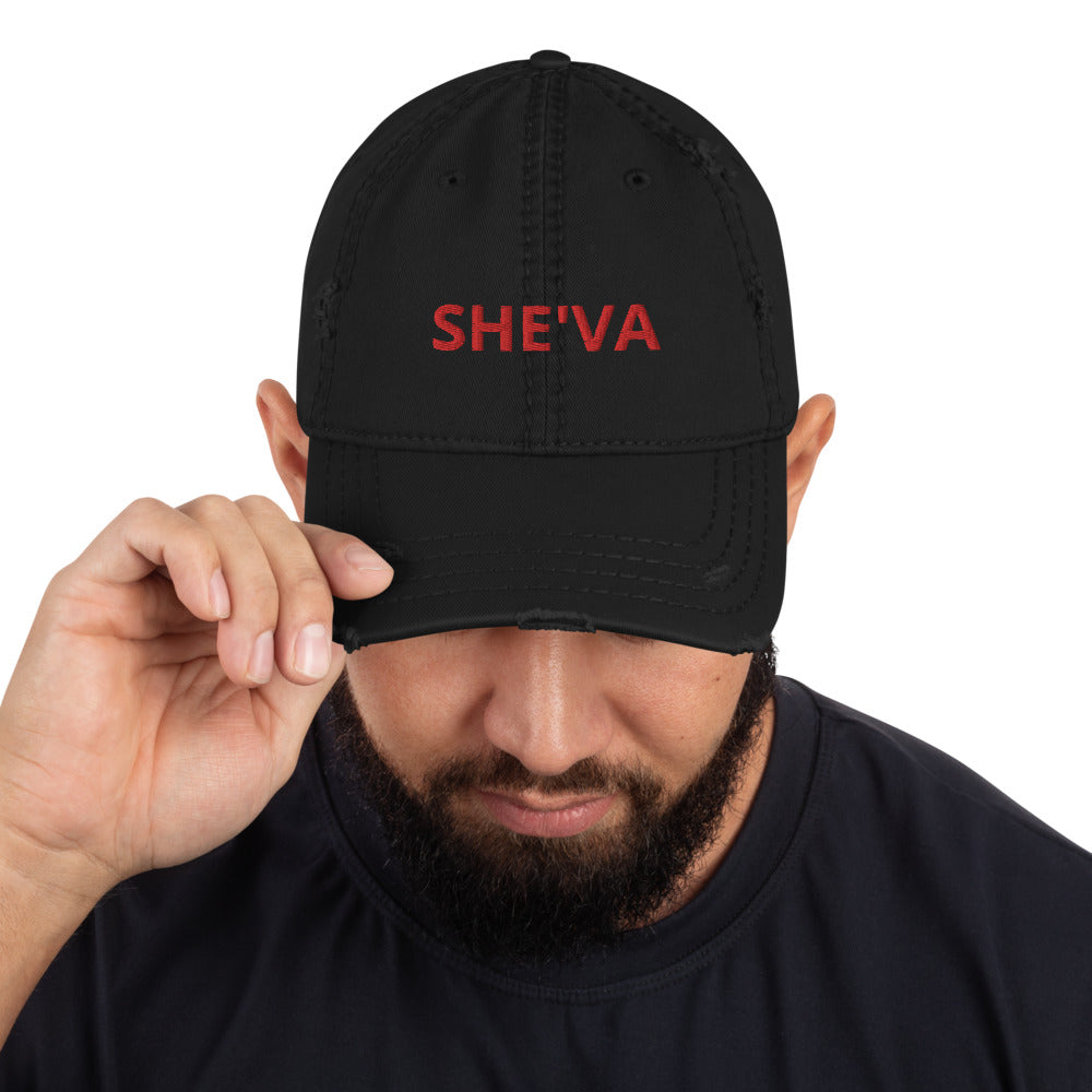 She'va Distressed Dad Hat (black)